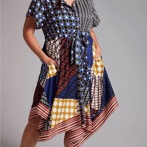 Anthropologie Maeve Midi Shirt Dress with Handkerchief hem Medium